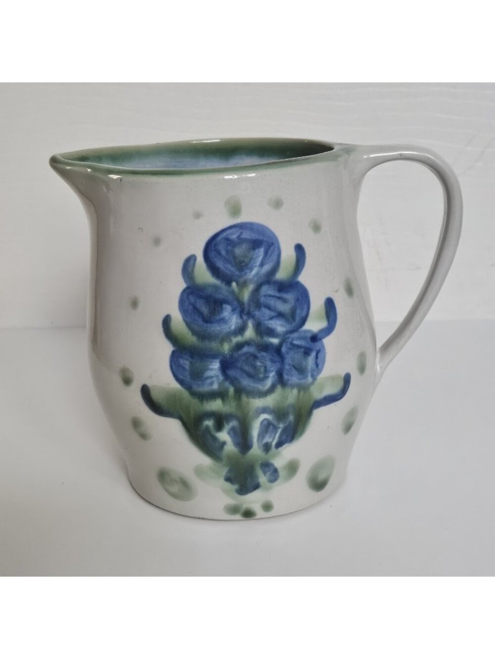 M. A. Hadley Pottery Pitcher Blueberry Jug 6.5” Vintage Kentucky USA Signed